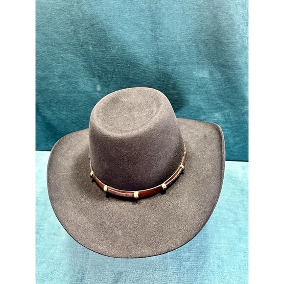EUC Akubra The Boss Western Cowboy Hat Imperial Quality Pure Fur Felt 56 Outback - Picture 7 of 16